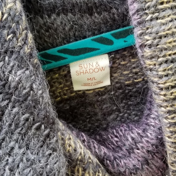 Cowl Alpaca Boxy Stripe Sweater Sun & Shadow - Picture 4 of 4